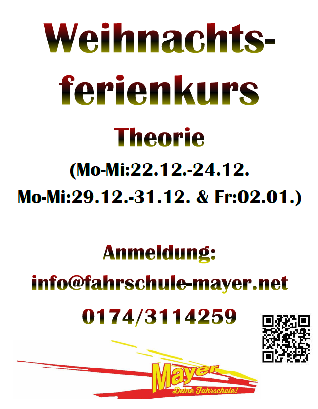 Fahrschule-Mayer-Weihnachtsferienkurs-Flyer
